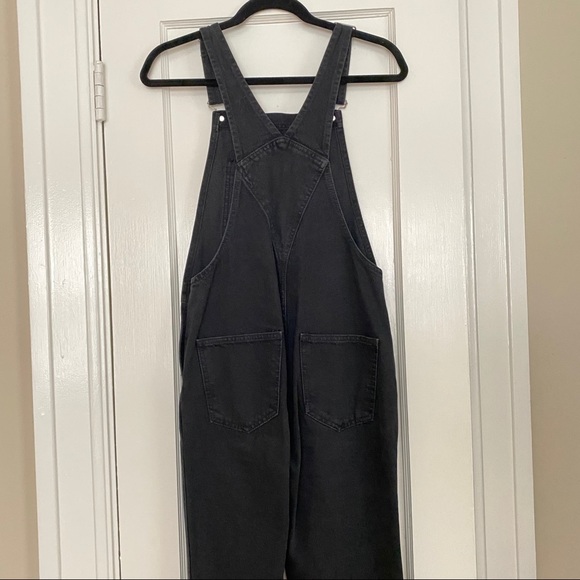 Topshop Black Straight-Leg Denim Overalls - Picture 2 of 4